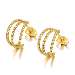18K gold plated Stainless steel Earrings for women and girls, Intensity Kaaf