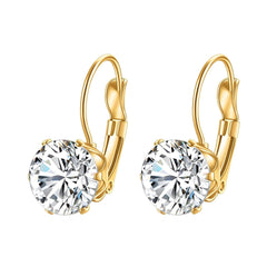 18K gold plated Stainless steel Earrings for women and girls, Intensity, With stud ,cubic zirconia Kaaf