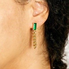 18K gold plated Stainless steel Drop Earrings for women and girls, Intensity, With stud, cubic zirconia Kaaf