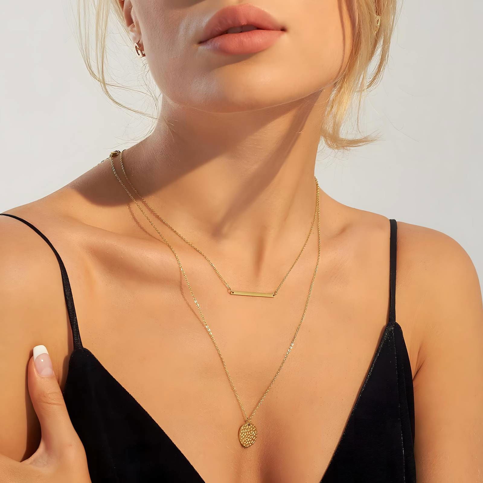 18K gold plated Stainless steel necklace combo for women and girls, Intensity, Kaaf