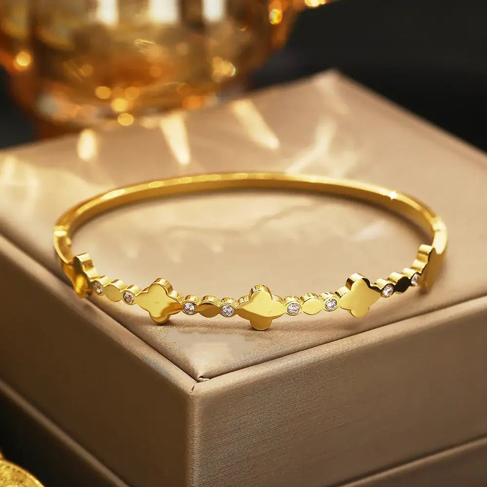 18K Gold Plated Stainless Steel Bracelet with Micro-Diamonds for women and girls Kaaf Creations