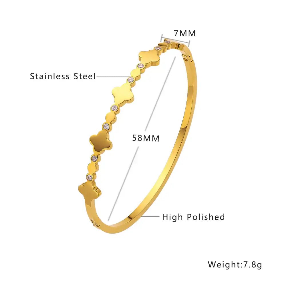 18K Gold Plated Stainless Steel Bracelet with Micro-Diamonds for women and girls Kaaf Creations