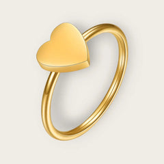 18K gold plated Stainless steel Heart finger ring for women and girls, Intensity. Kaaf