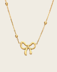 Dainty Bow Necklace, 18K Gold Plated Stainless Steel, 43+5 cm Chain Length Kaaf Creations
