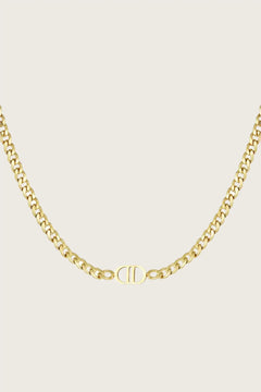 18k gold plated stainless Steel Letter D Chain Necklace for Women, Vintage, Hip Hop, Kaaf Creations
