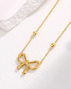 Dainty Bow Necklace, 18K Gold Plated Stainless Steel, 43+5 cm Chain Length Kaaf Creations