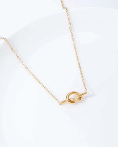 Dainty Knot Necklace, 18K Gold Plated Stainless Steel, 42 cm Chain with 5 cm Extender for women and girls Kaaf Creations
