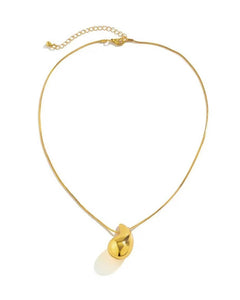 18k Gold Plated Stainless Steel, Teardrop Pendant Necklace, 42+5 cm Chain Kaaf Creations