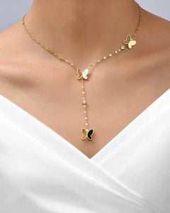 18K Gold Plated Stainless Steel, Butterfly Y-Drop butter fly Necklace, 40+5 cm Chain Length Kaaf Creations