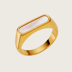 18K Gold Plated Stainless Steel Classic Waterproof Ring for Women and Girls, Adjustable Size Kaaf Creations