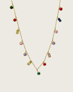 18k gold plated stainless Steel Geometric Zircon Pendant Necklace for women and girls Kaaf Creations