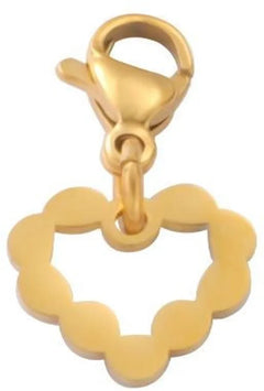 Charm Pendant, 18K Gold Plated Stainless Steel, Scalloped Design for bracelet and chain Kaaf Creations