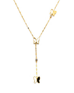 18K Gold Plated Stainless Steel, Butterfly Y-Drop butter fly Necklace, 40+5 cm Chain Length Kaaf Creations