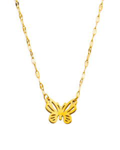 18K Gold Plated Stainless Steel, Butterfly Pendant Necklace, 39+5 cm Chain Kaaf Creations