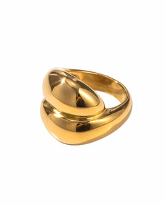 18K Gold Plated Stainless Steel, Modern Statement Ring, Chunky Dome Design ,size (6,7,8) Kaaf Creations