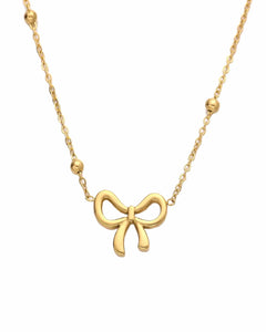 Dainty Bow Necklace, 18K Gold Plated Stainless Steel, 43+5 cm Chain Length Kaaf Creations