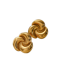Swirl Design 18k Gold-Plated Stainless Steel Earrings, Double Spiral Pattern Kaaf Creations