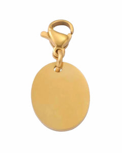 Round Disc Charm Pendant, 18K Gold Plated Stainless Steel, Lobster Clasp Kaaf Creations