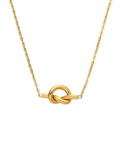 Dainty Knot Necklace, 18K Gold Plated Stainless Steel, 42 cm Chain with 5 cm Extender for women and girls Kaaf Creations