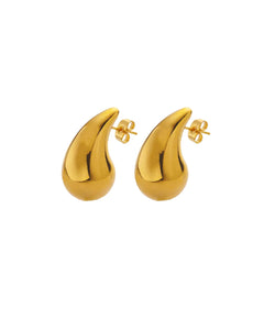 18K Gold Plated Stainless Steel Teardrop Stud Earrings, women and girls Kaaf Creations