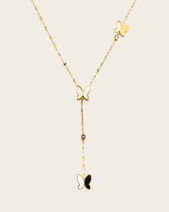 18K Gold Plated Stainless Steel, Butterfly Y-Drop butter fly Necklace, 40+5 cm Chain Length Kaaf Creations