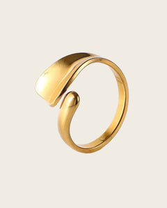 Open Wrap Ring, 18K Gold Plated Stainless Steel, Adjustable Kaaf Creations