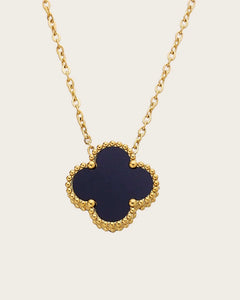 18k Gold Plated Clover Pendant Necklace assorted , 41+5 cm Chain, four leaf flower necklace Black Kaaf Creations