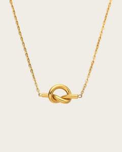 Dainty Knot Necklace, 18K Gold Plated Stainless Steel, 42 cm Chain with 5 cm Extender for women and girls Kaaf Creations