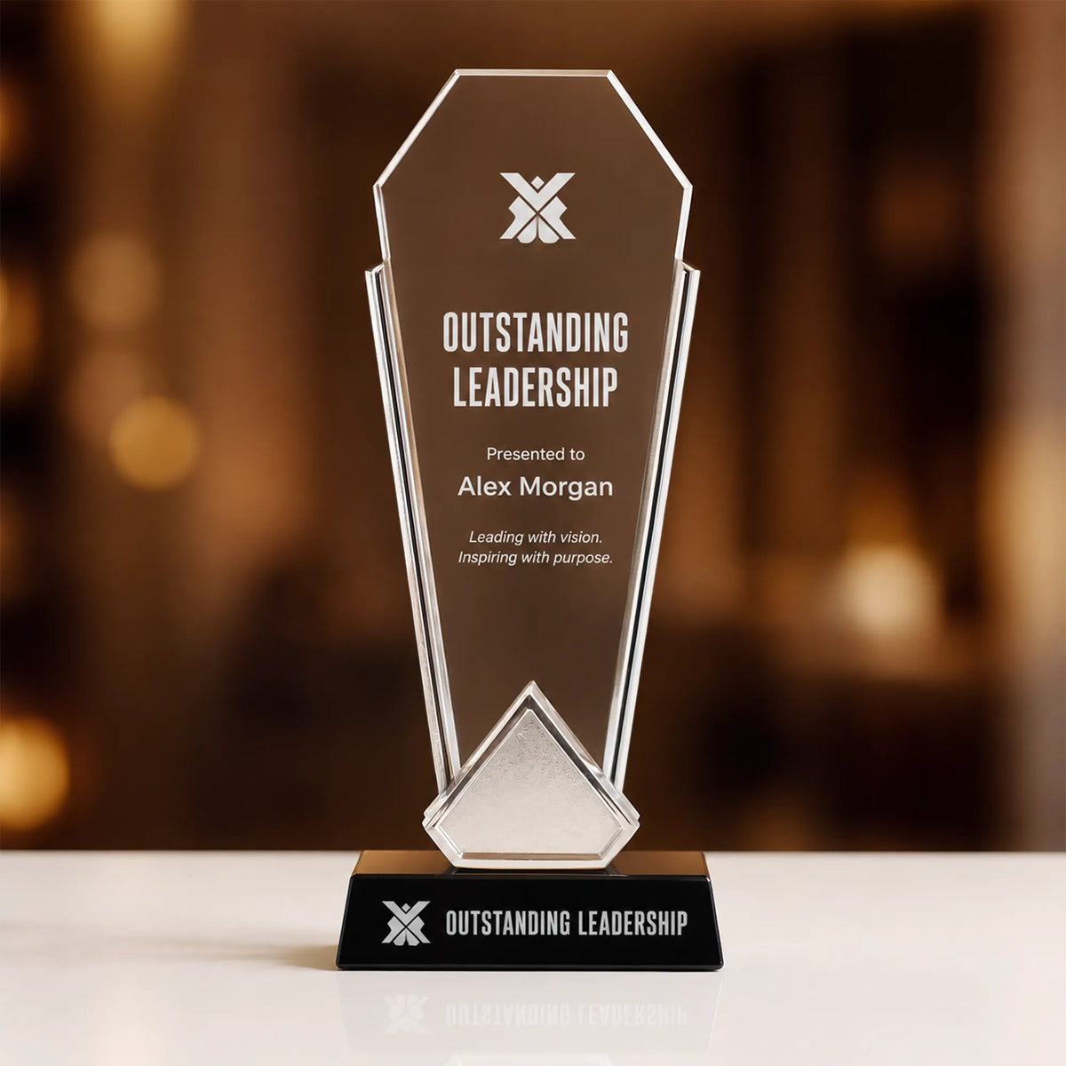 Trophy with Silver Edge and Black Base