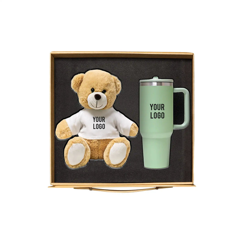 Teddora Duo kids gift set teddy bear green tumbler corporate UAE events