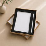 Brown Gift Box with Pen Notebook and Foam