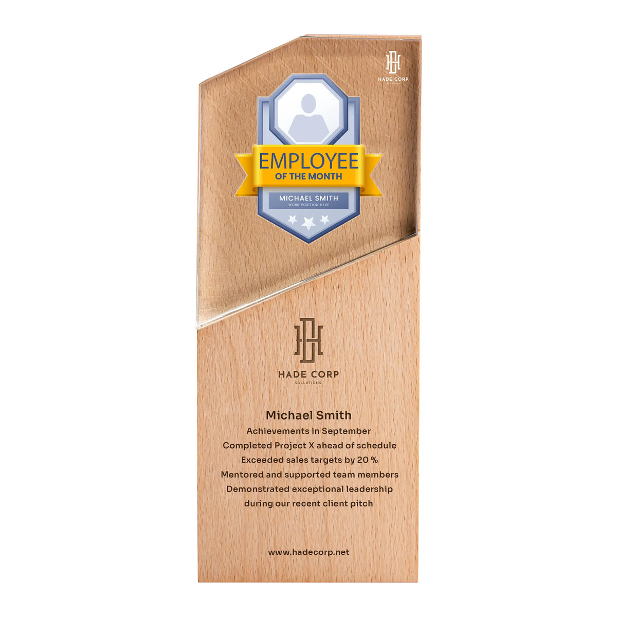 Wood & Crystal Trophy