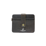 Leather card holder with button