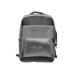 Gray executive laptop backpack with USB charging port and multiple compartments