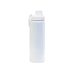 Reusable aluminium sports bottle with handle, 800 ml capacity, black and white color options for corporate gifting.