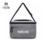 Maison Valér Carvo insulated lunch cooler bag in heather grey, front view