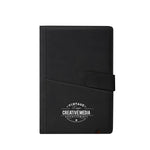 Leather Notebook with Pocket Black