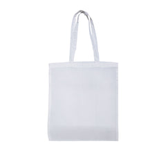 White recycled cotton tote bag with long handles – sustainable and reusable