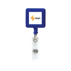 Plastic badge reel in square shape Blue