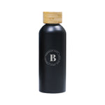 Insulated Bottle With Bamboo Lid Black