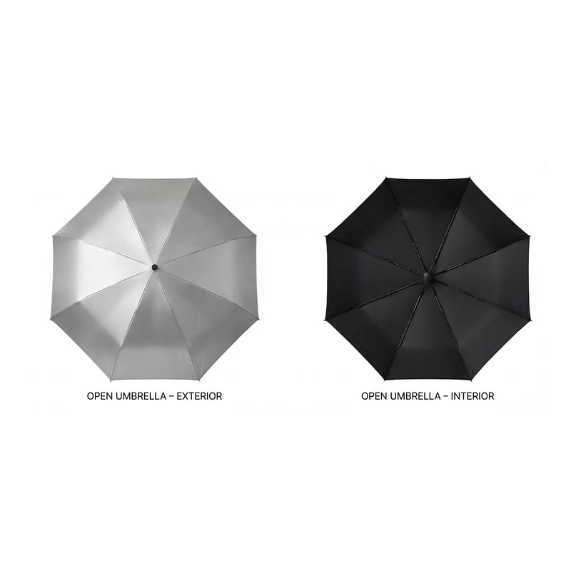metallic silver ultra slim travel umbrella custom logo corporate gift UAE