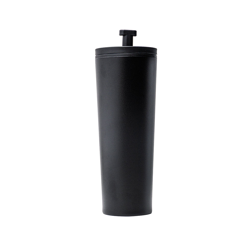 Black Tumbler with Straw – Double Wall