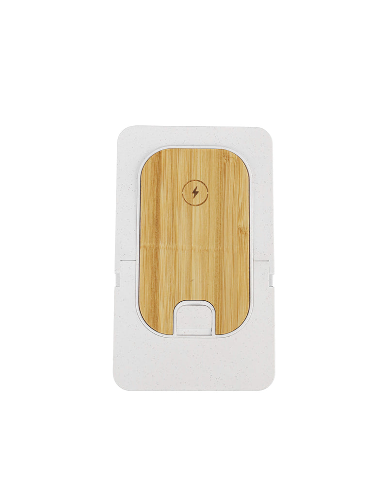 Bamboo Mobile Stand Wireless Charger – custom branded corporate gift, Kaaf Creations UAE
