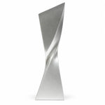 Matte silver blade-twist Resin award with sharp angled top