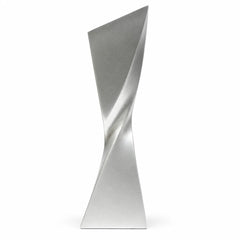 Matte silver blade-twist Resin award with sharp angled top