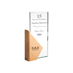 Rectangle Wooden Crystal Trophy
