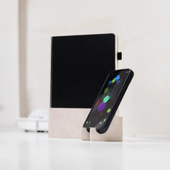 Dual Tone A5 Black Notebook with Detachable Mobile Stand