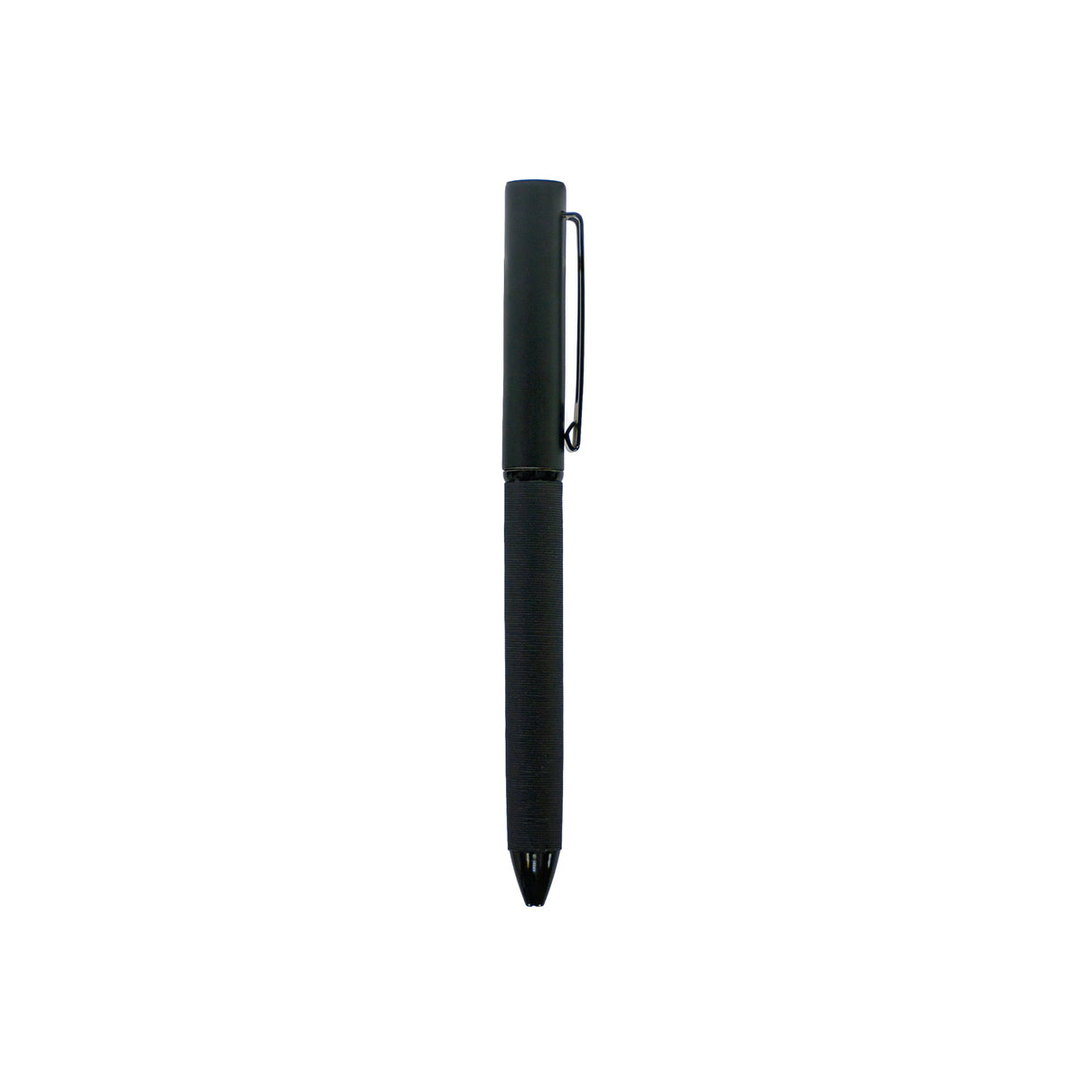 Black metal pen with fabric textured barrel – 11612BK