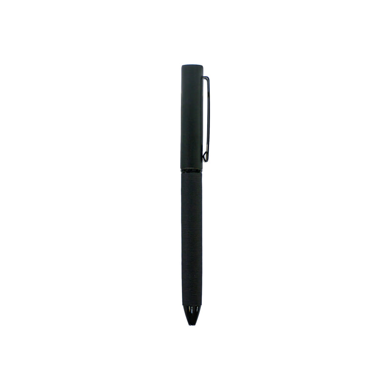 Black metal pen with fabric textured barrel – 11612BK