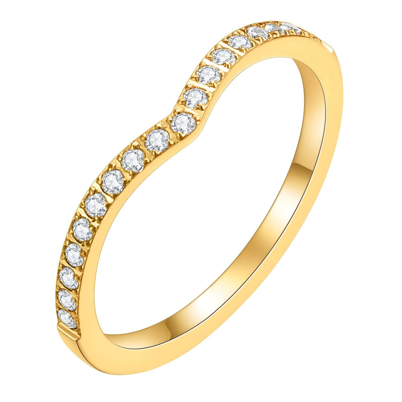 18K gold plated Stainless steel finger ring for women and girls, Ring size : 9, Intensity, Kaaf